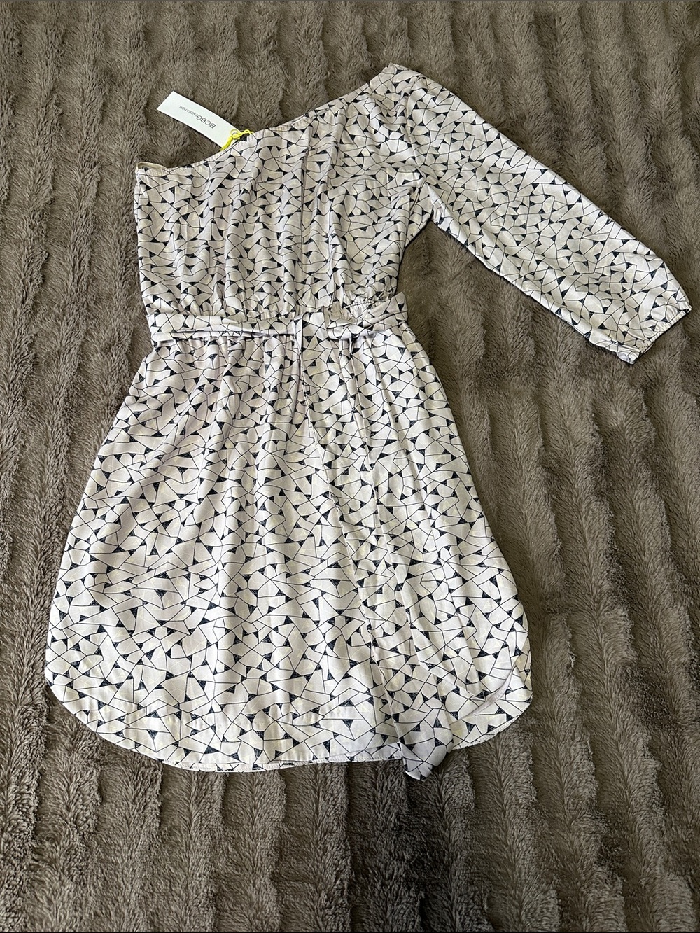 BCBGeneration Woman Lavender and Navy Geometric Print Dress